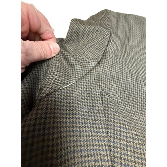NEW!"Chaps" Mens Houndstooth Blazer Brown & Black SZ 46L Office Dinner PLZ READ! - Picture 11 of 13
